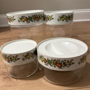 Vintage 1970s Pyrex Harvest Vegetable Canister Set | 4pc | Cottagecore